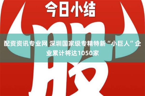 配资资讯专业网 深圳国家级专精特新“小巨人”企业累计将达1050家