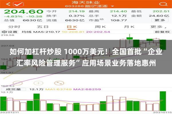 如何加杠杆炒股 1000万美元！全国首批“企业汇率风险管理服务”应用场景业务落地惠州