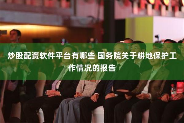 炒股配资软件平台有哪些 国务院关于耕地保护工作情况的报告