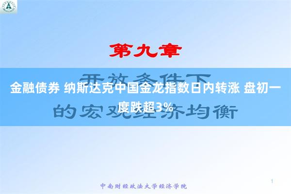 金融债券 纳斯达克中国金龙指数日内转涨 盘初一度跌超3%